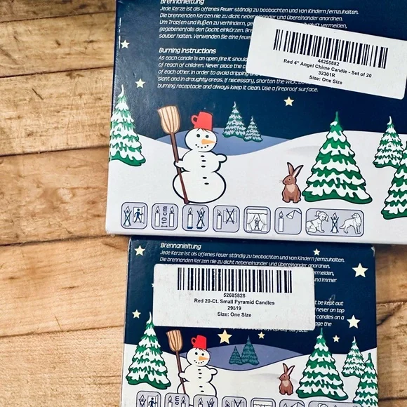 Set Of 2 Baum Kerzen Vintage Chime Candles Red Christmas Holiday 4" New 40 Total - Picture 2 of 3